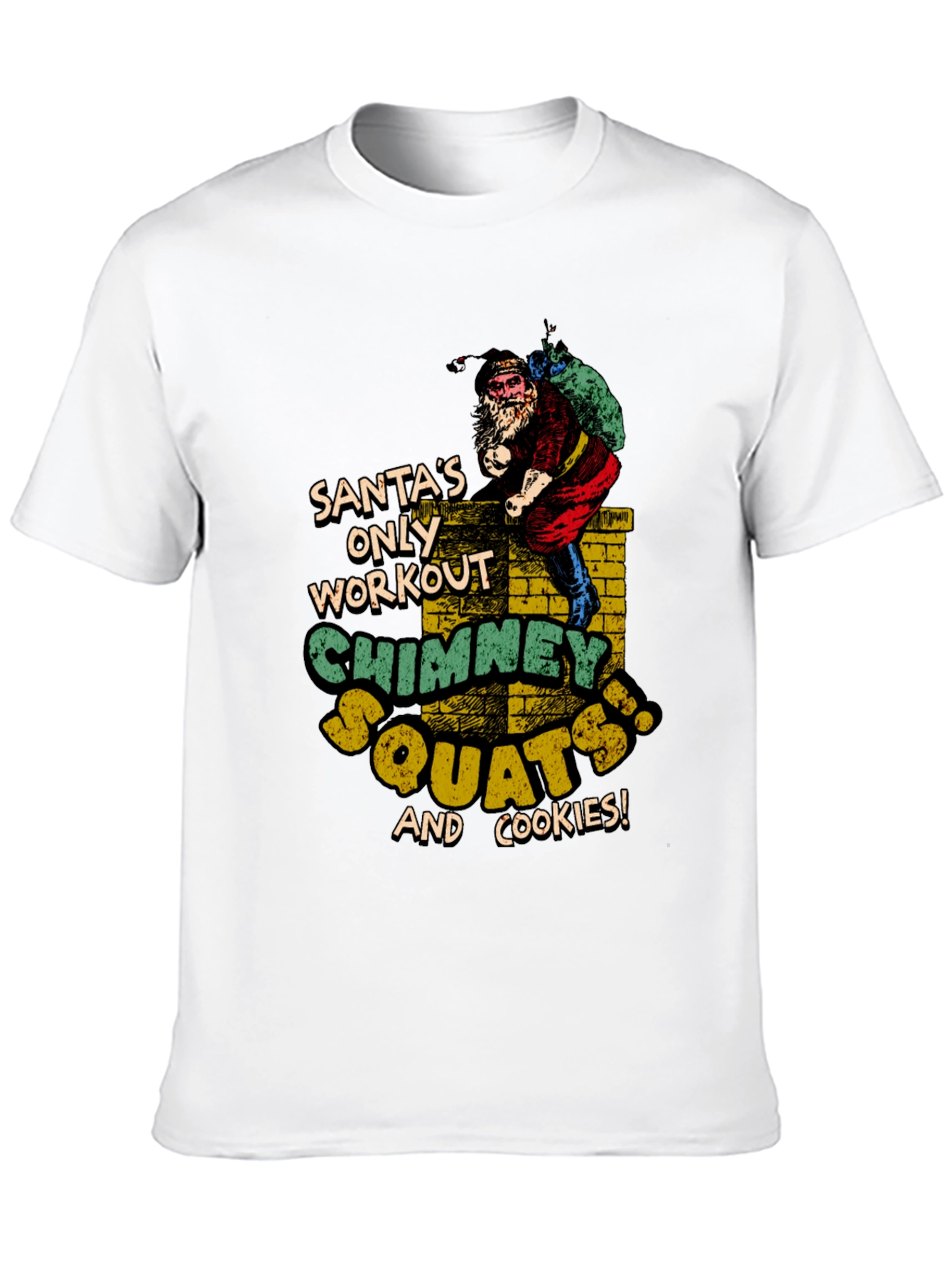 Santas Chimney Squats Workout Black T-Shirt
