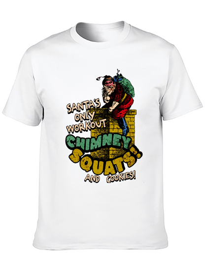 Santas Chimney Squats Workout Black T-Shirt