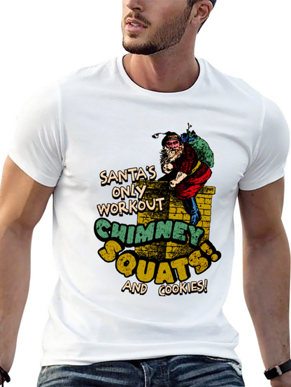 Santas Chimney Squats Workout Black T-Shirt