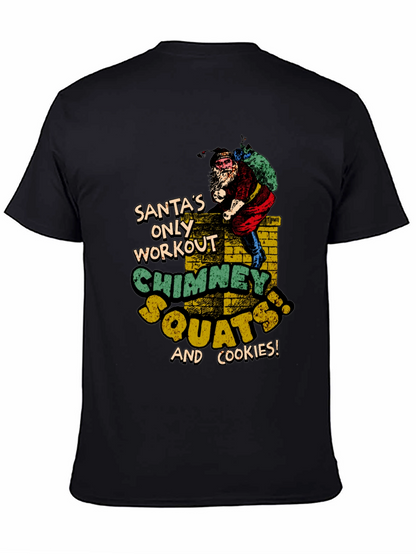 Santas Chimney Squats Workout Black T-Shirt