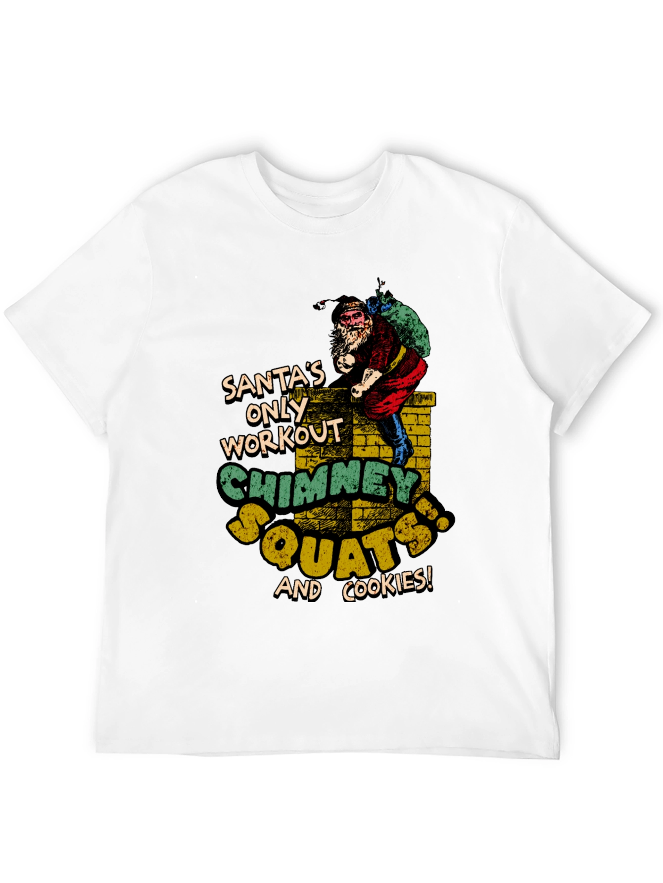Santas Chimney Squats Workout Black T-Shirt