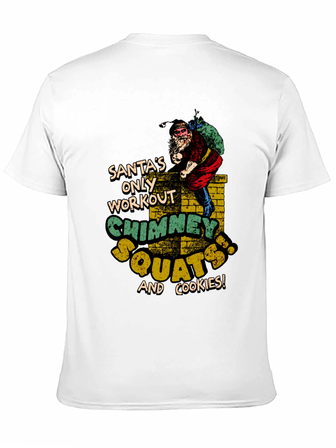 Santas Chimney Squats Workout Black T-Shirt