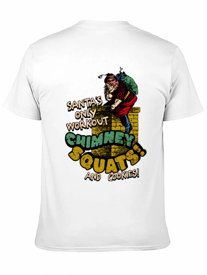Santas Chimney Squats Workout Black T-Shirt