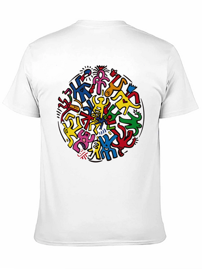 Keith Haring Inspired Black Crew Neck Tee