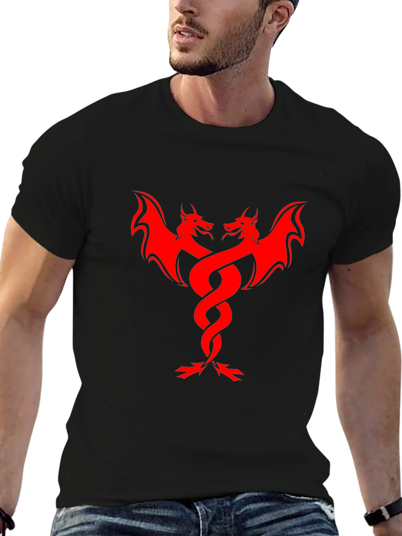 Red Dragon Graphic Black T-Shirt