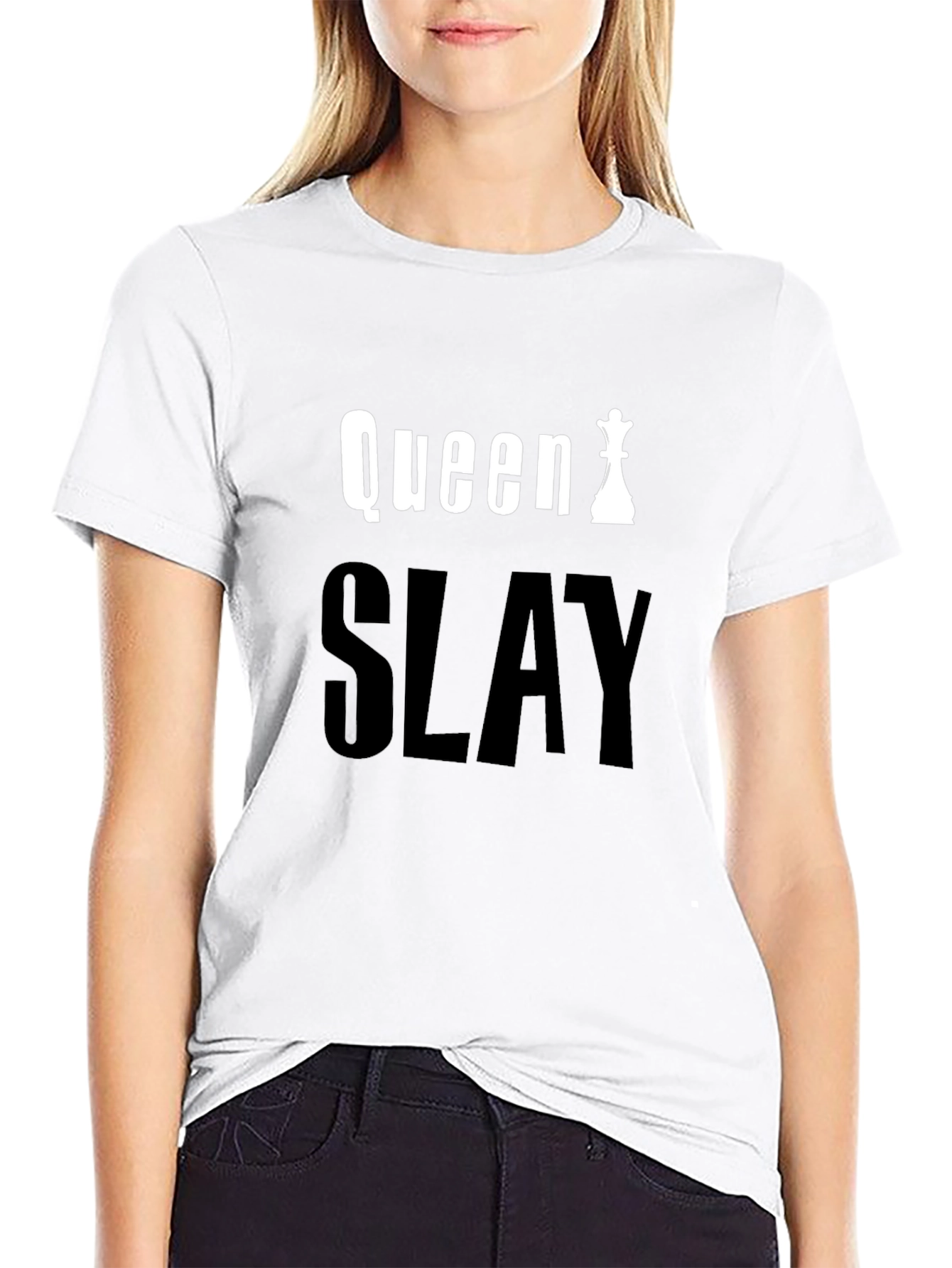 Queen Slay Black Graphic Tee - Chess Queen