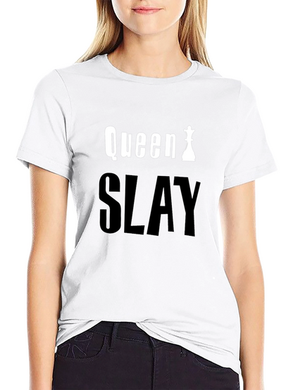 Queen Slay Black Graphic Tee - Chess Queen