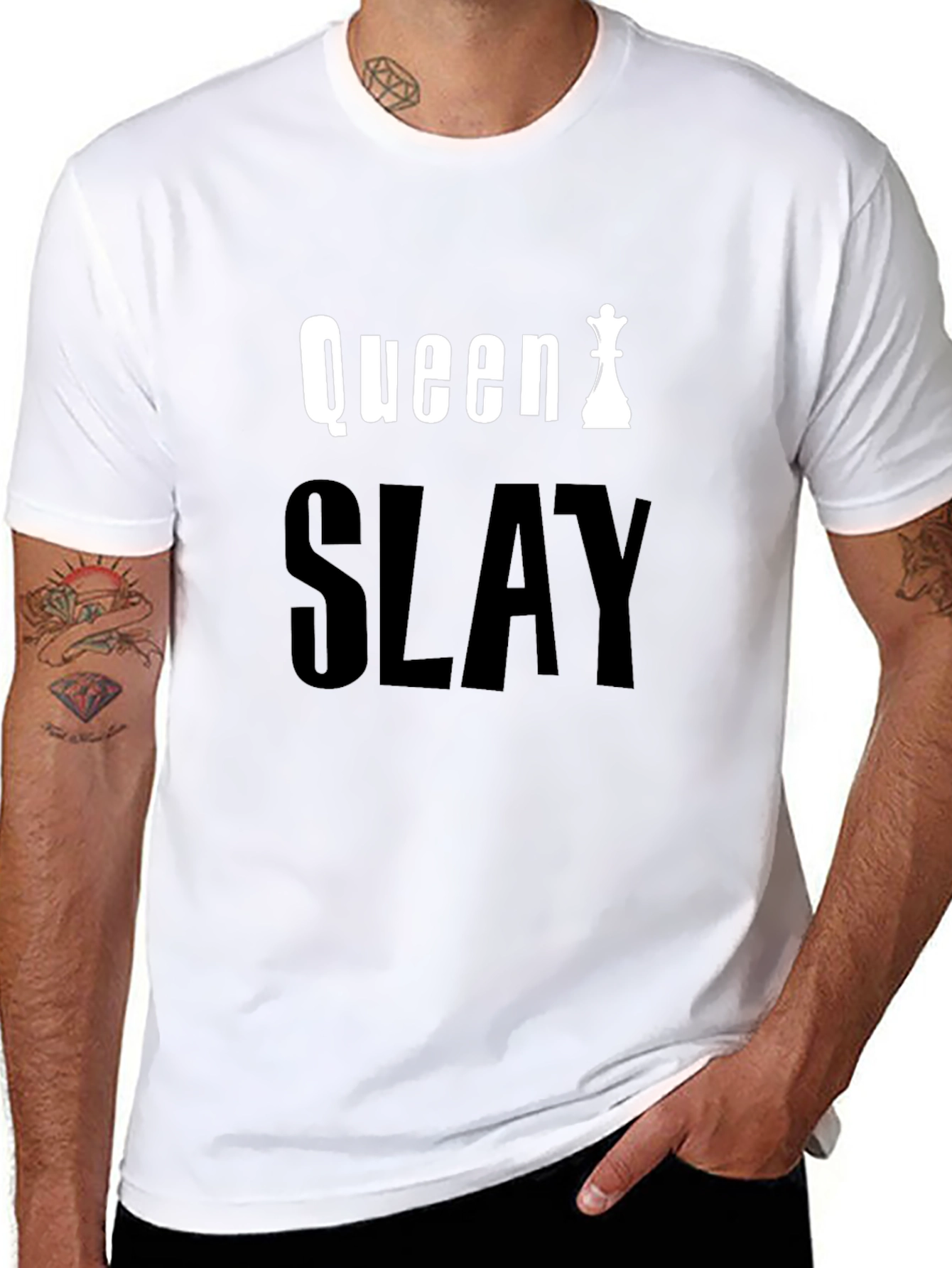 Queen Slay Black Graphic Tee - Chess Queen