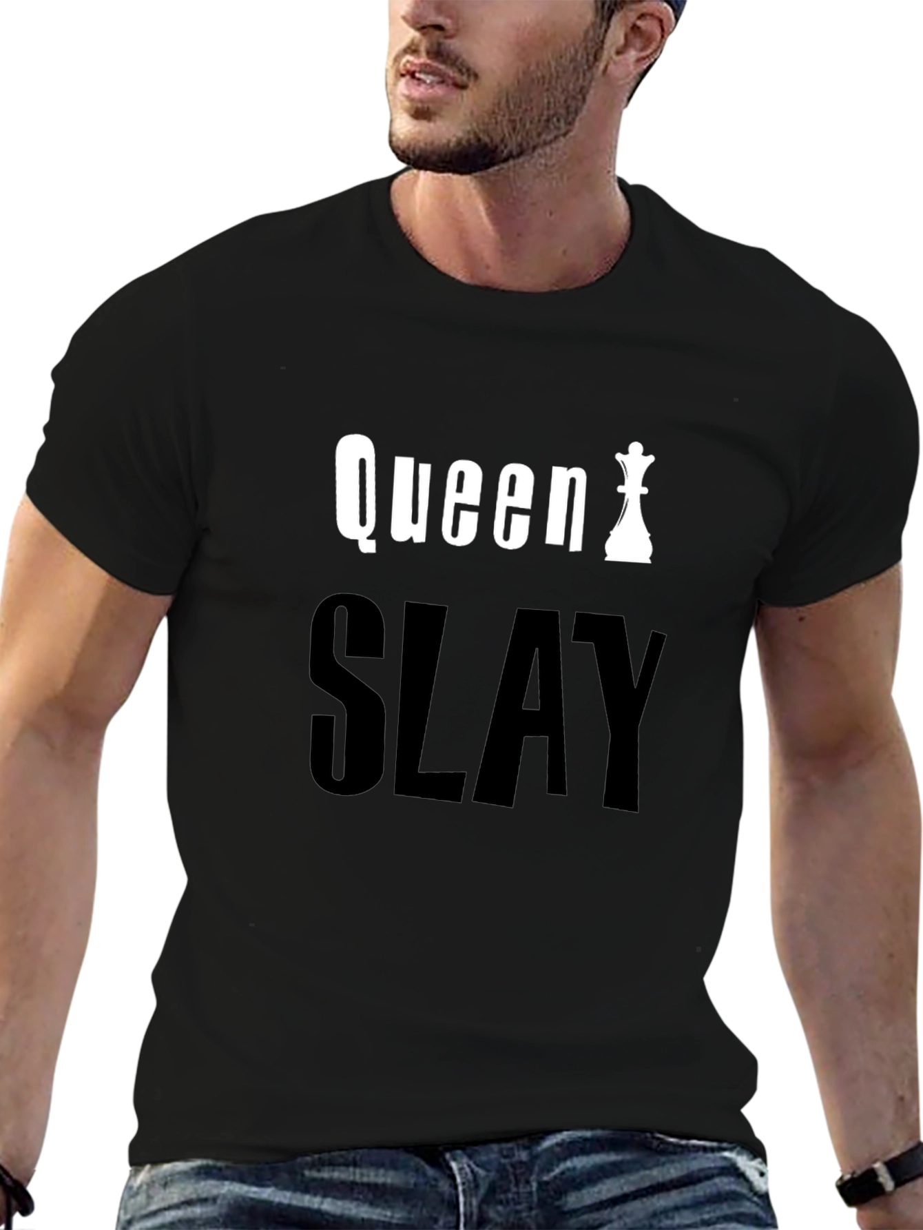Queen Slay Black Graphic Tee - Chess Queen