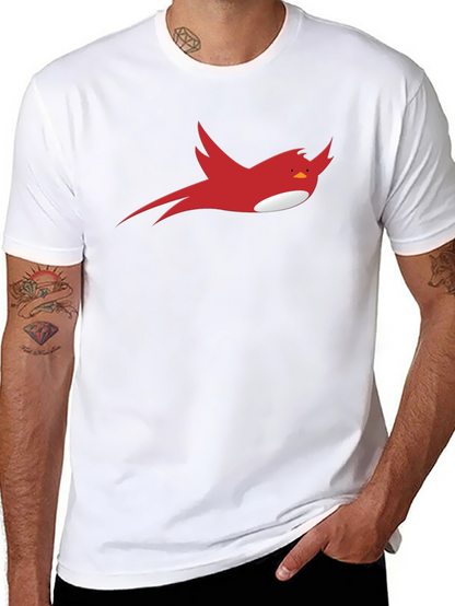 Red Bird Graphic Black T-Shirt