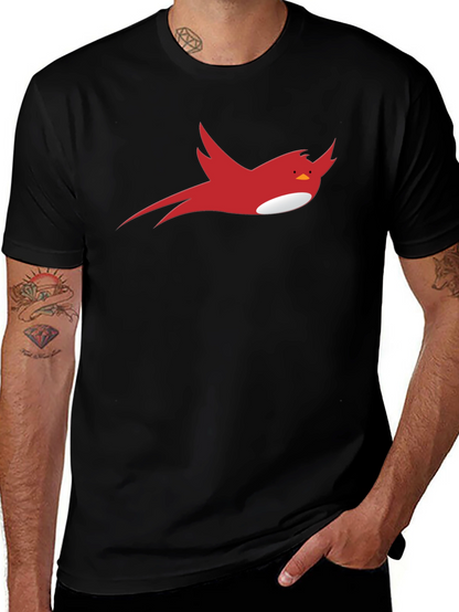 Red Bird Graphic Black T-Shirt