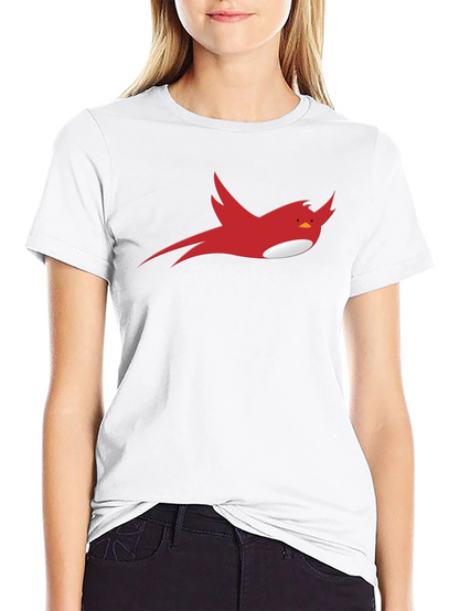Red Bird Graphic Black T-Shirt