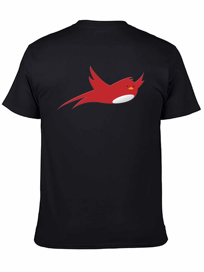Red Bird Graphic Black T-Shirt