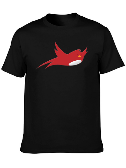 Red Bird Graphic Black T-Shirt