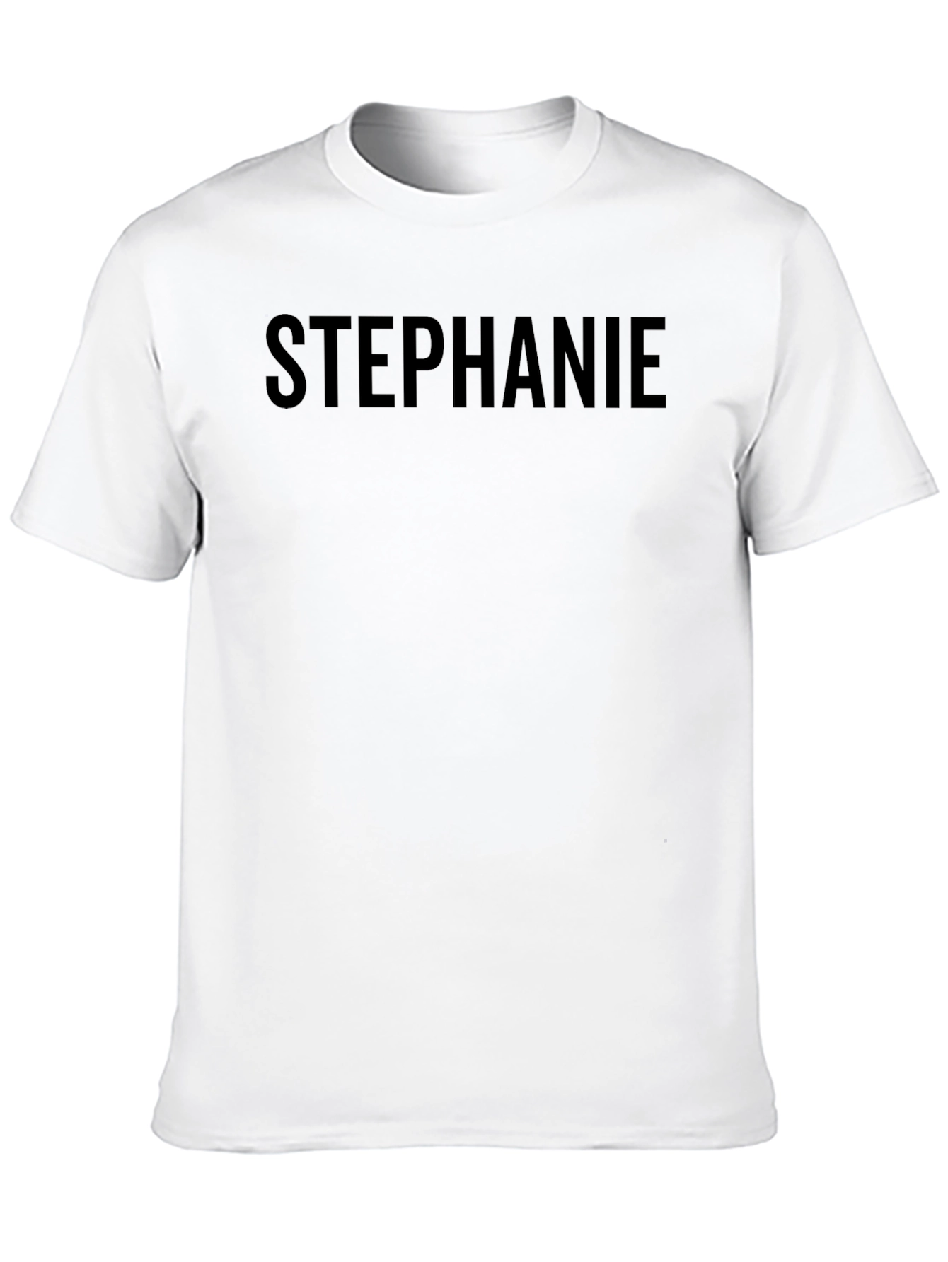 Personalized Stephanie Text Black T-Shirt