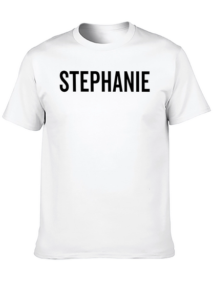 Personalized Stephanie Text Black T-Shirt