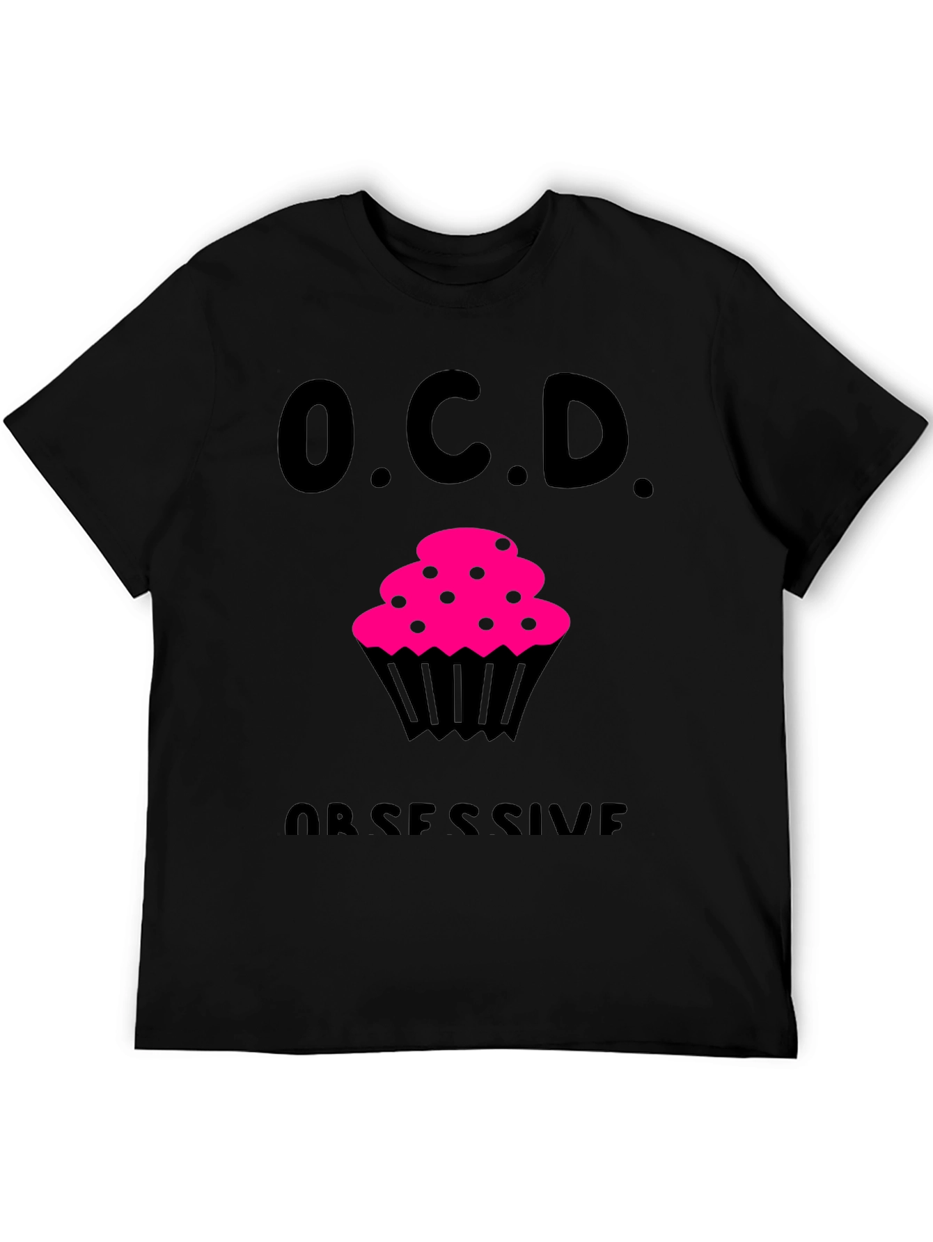 OCD Obsessive Cupcake Disorder Black T-Shirt