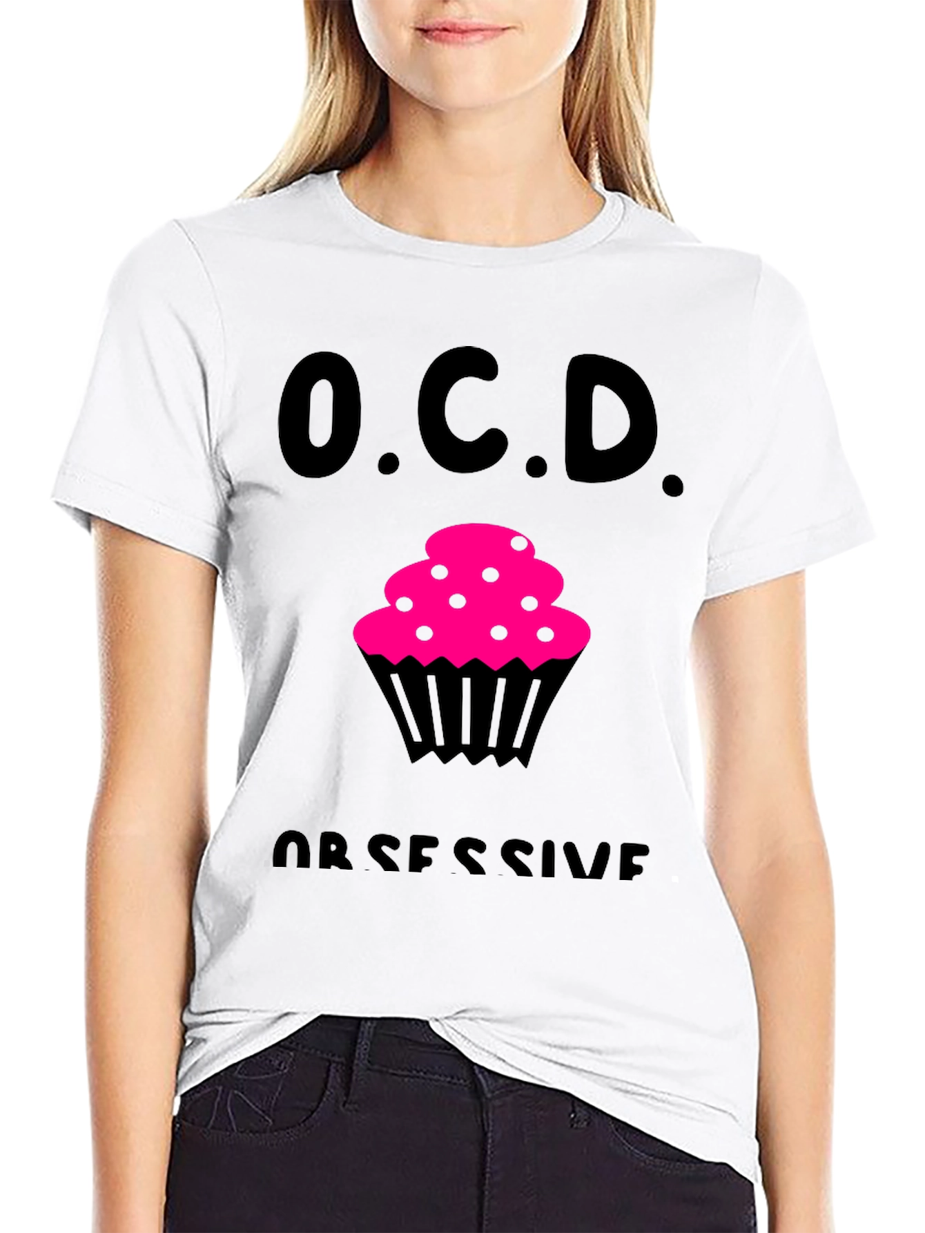 OCD Obsessive Cupcake Disorder Black T-Shirt