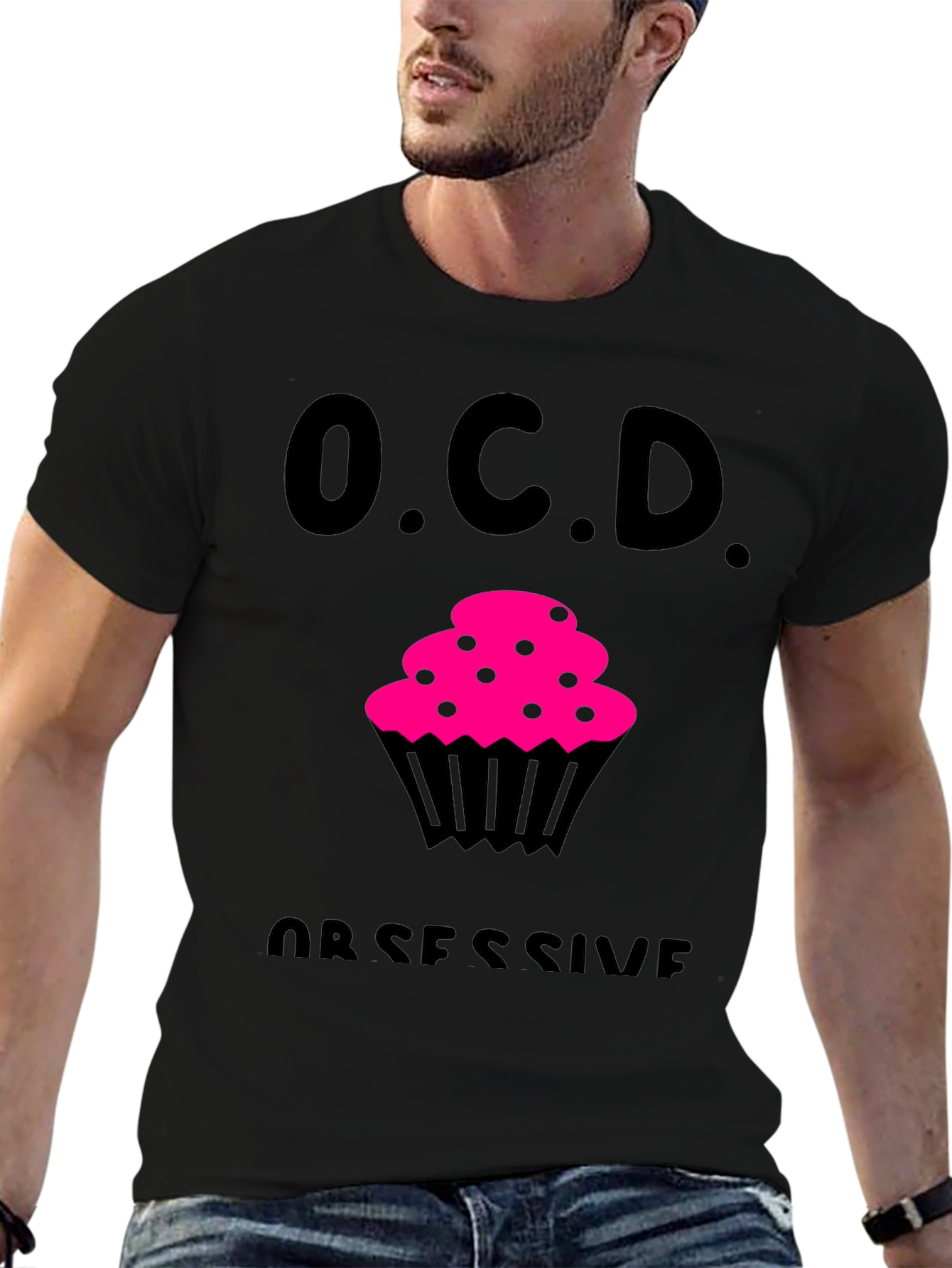 OCD Obsessive Cupcake Disorder Black T-Shirt