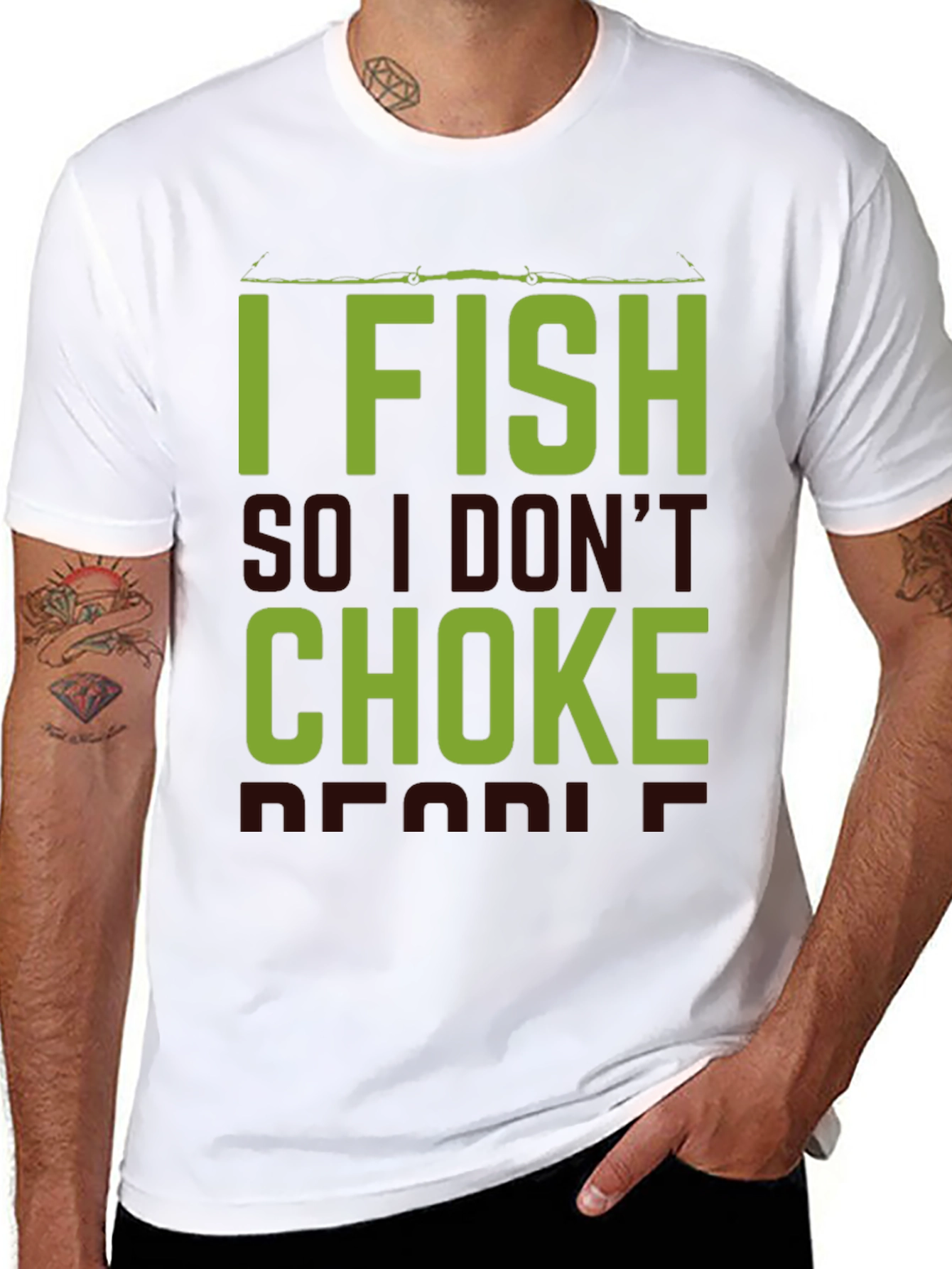 I Fish So I Dont Choke People Black T-Shirt