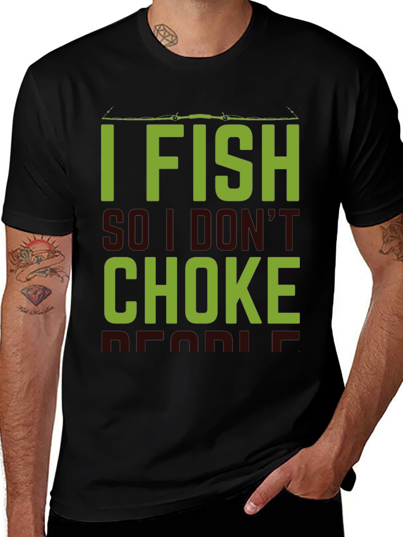 I Fish So I Dont Choke People Black T-Shirt