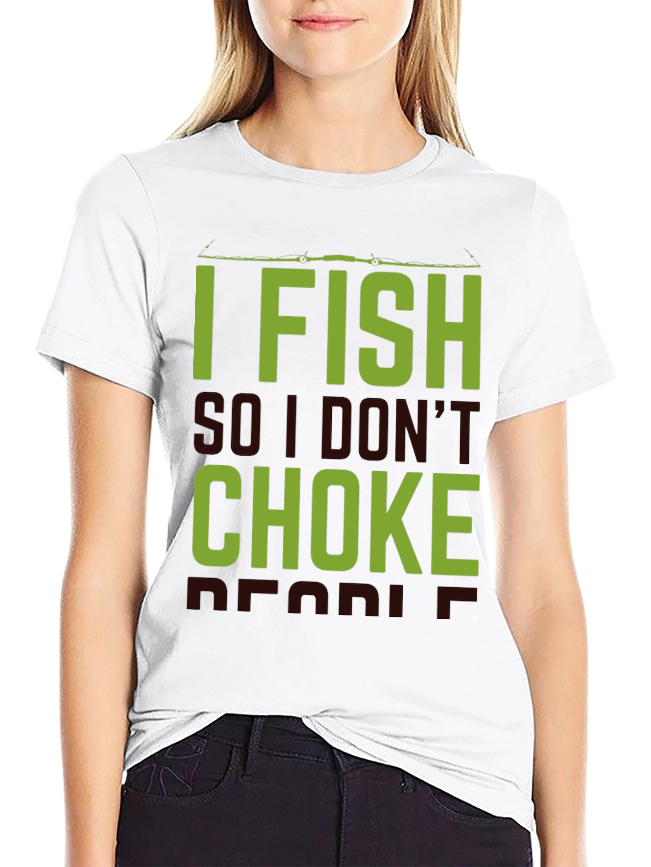 I Fish So I Dont Choke People Black T-Shirt