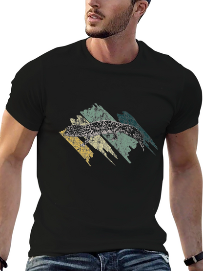 Retro Gecko Graphic Tee - Cool Lizard T-Shirt