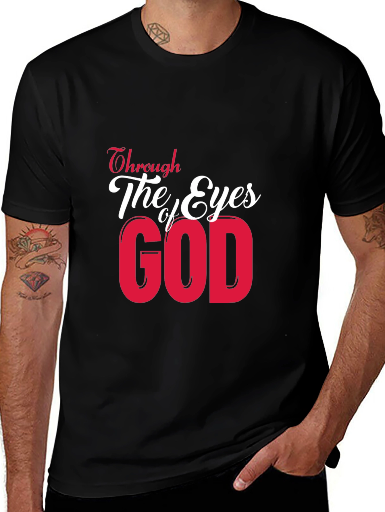 Through The Eyes Of God Black Graphic Tee