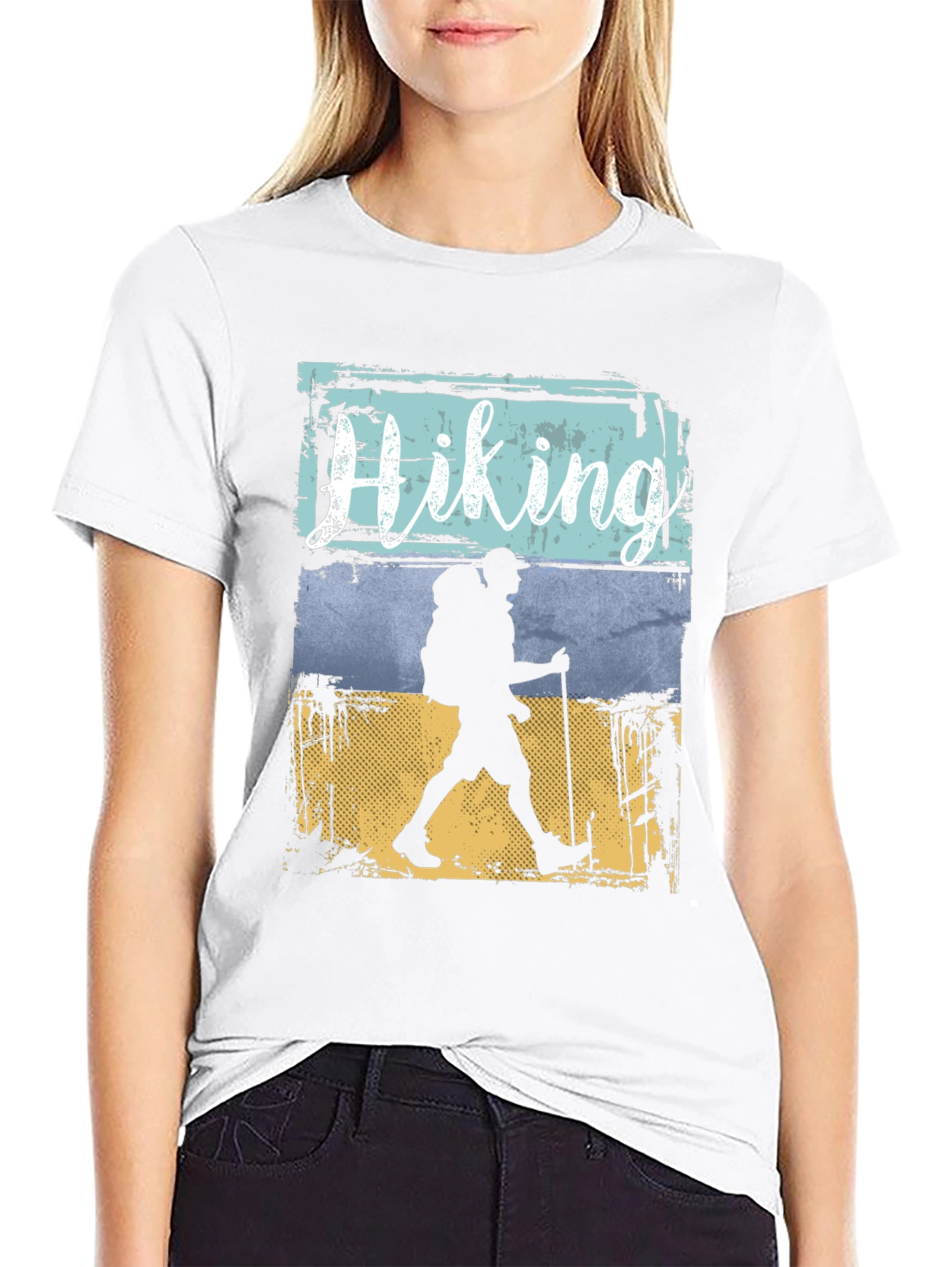 Hiking Adventure Graphic Tee - Black Cotton T-Shirt