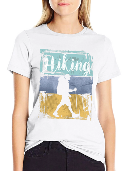 Hiking Adventure Graphic Tee - Black Cotton T-Shirt