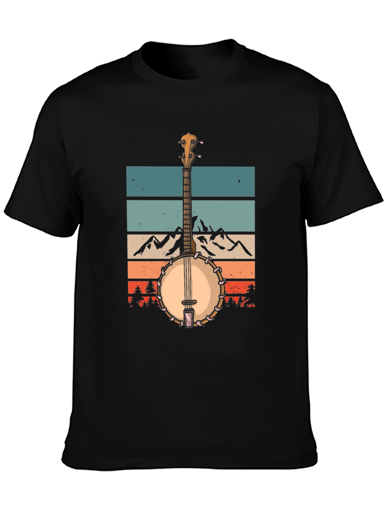 Banjo Mountainscape Graphic Tee - Retro Style