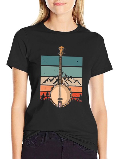 Banjo Mountainscape Graphic Tee - Retro Style