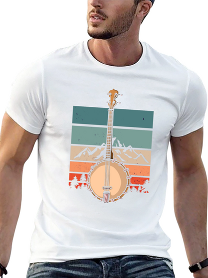 Banjo Mountainscape Graphic Tee - Retro Style
