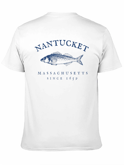 Nantucket Massachusetts Fish Graphic T-Shirt