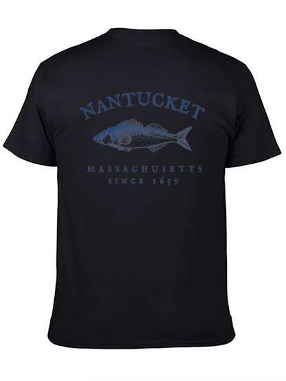Nantucket Massachusetts Fish Graphic T-Shirt