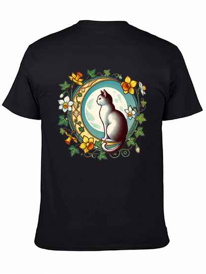 Cat and Moon Graphic T-Shirt