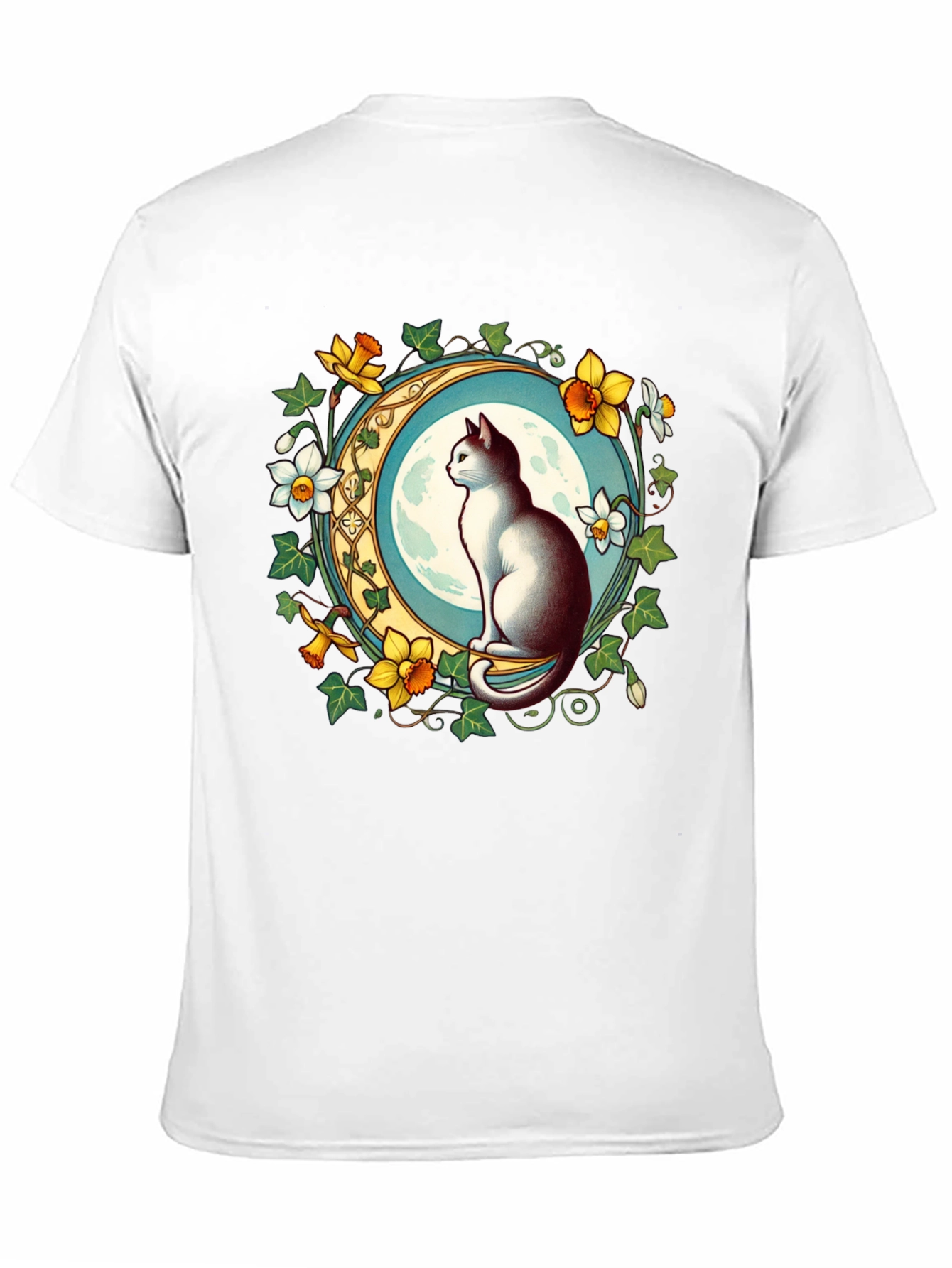 Cat and Moon Graphic T-Shirt