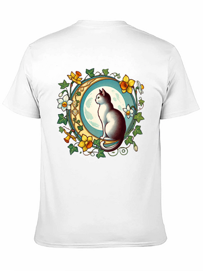 Cat and Moon Graphic T-Shirt
