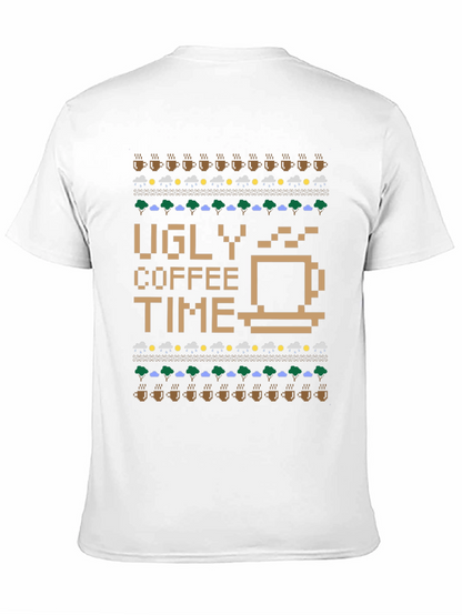 Ugly Coffee Time Pixel Art Novelty T-Shirt