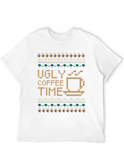 Ugly Coffee Time Pixel Art Novelty T-Shirt