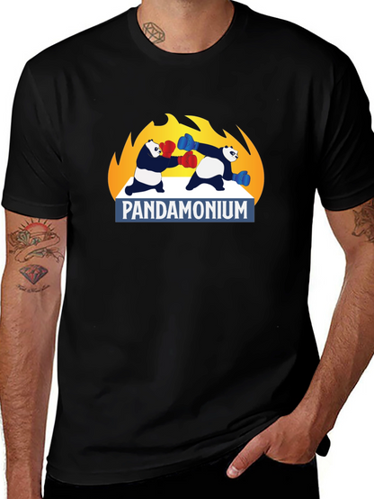 Pandamonium Boxing T-Shirt - Black Graphic Tee