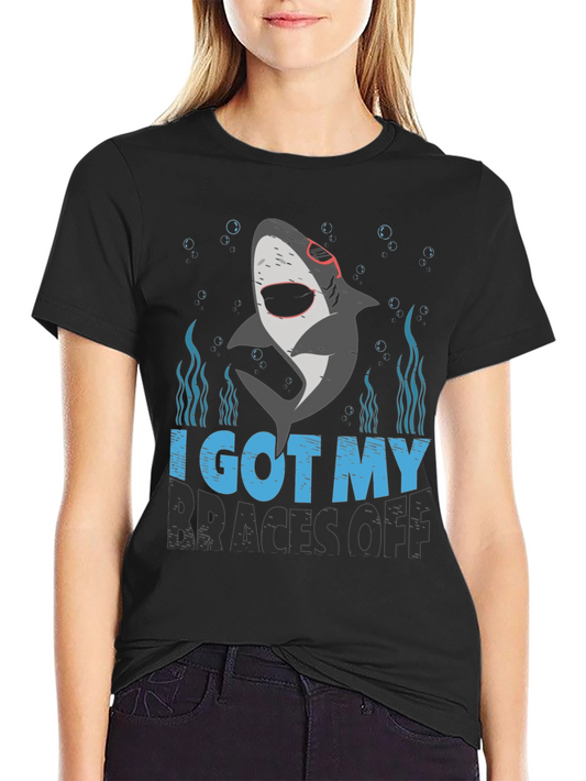 Shark Braces Off Graphic Tee - Black