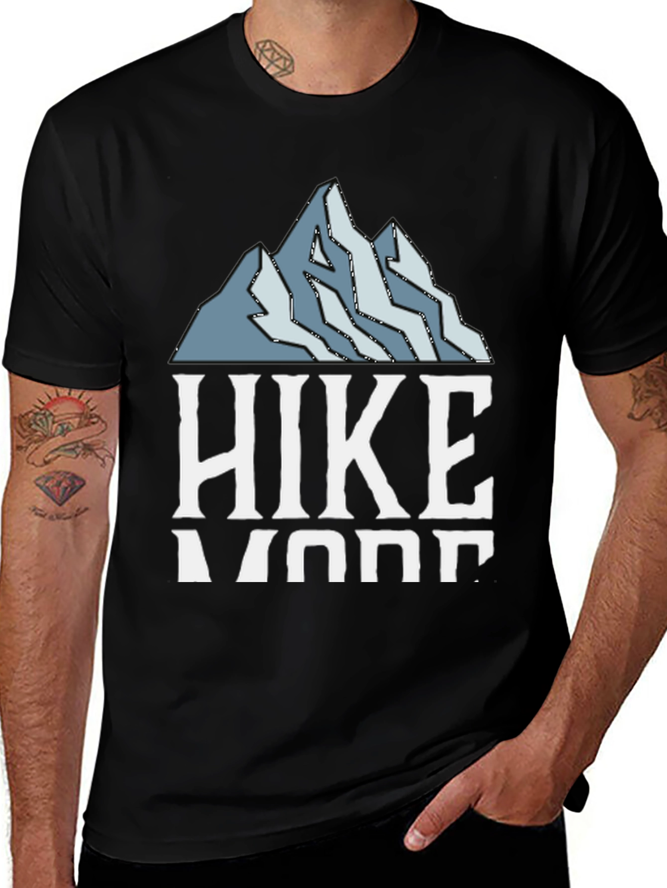 Hike More Black Graphic Tee