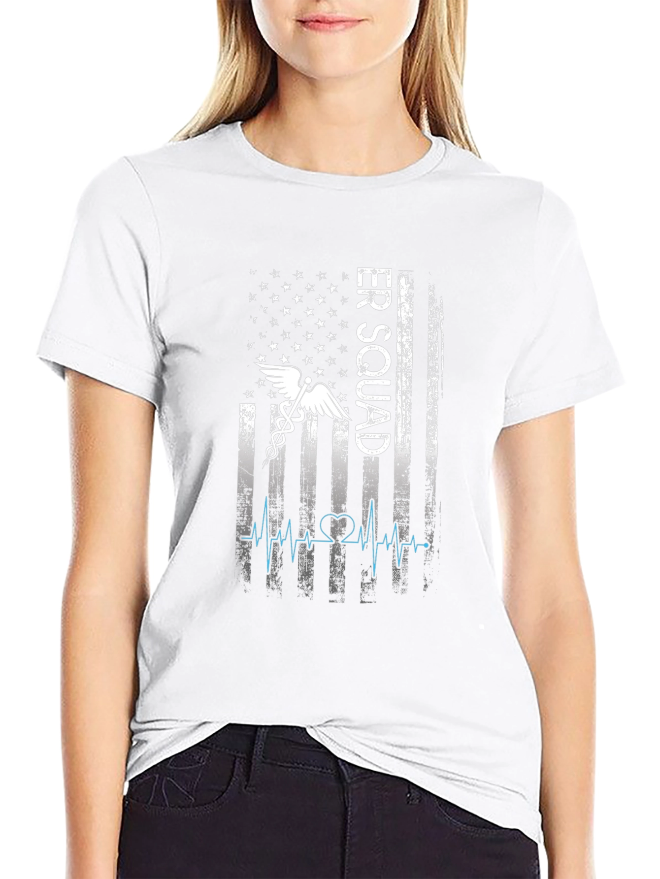 ER Squad T-Shirt - American Flag EMT Design
