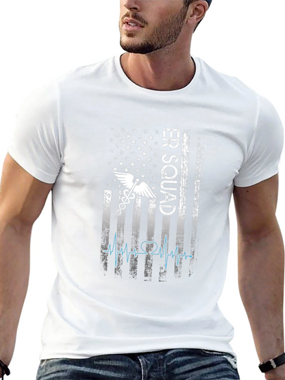 ER Squad T-Shirt - American Flag EMT Design