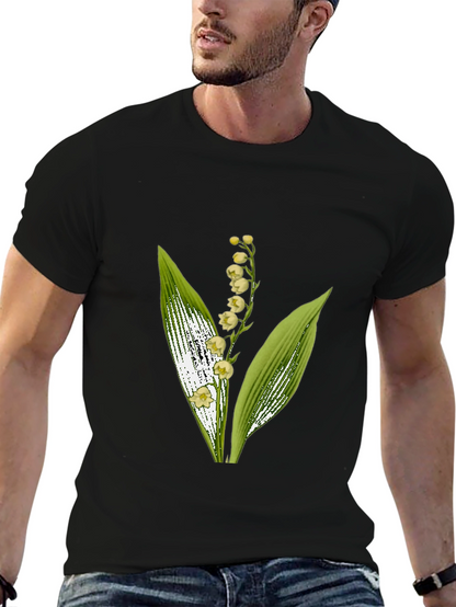 Lily of the Valley Graphic Black T-Shirt