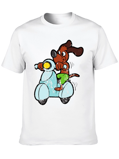 Dog Riding Scooter Graphic T-Shirt