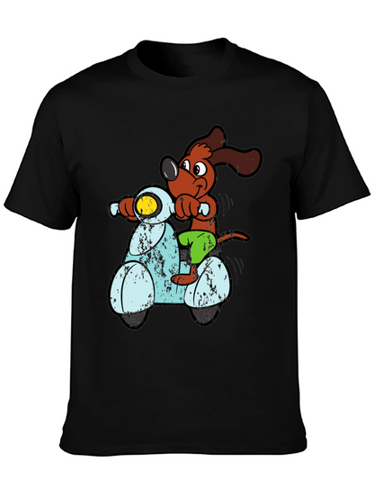 Dog Riding Scooter Graphic T-Shirt