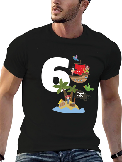 Kids 6th Birthday Pirate T-Shirt