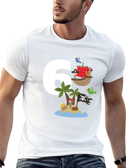 Kids 6th Birthday Pirate T-Shirt